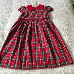 Rags Land Holiday Plaid Dress with Red Corduroy Collar
